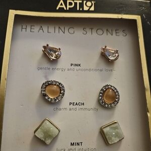 Apt. 9 Healing Stones Earring Set - Pink, Peach, Mint